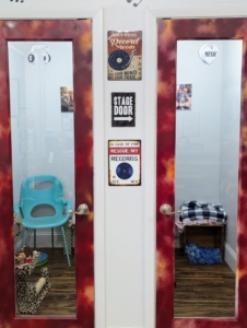 Potential adopters are able to use these "meet and greet" rooms to spend time with prospective companions.