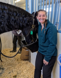 Lily is Dr. Belgrave's veterinary assistant. She is very fond of Bond and said he was an excellent patient.