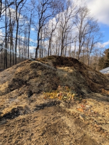 Here is the animal waste and hay collected in another area - this also gets processed.