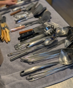 The process of organizing kitchen tools is a good way to declutter and condense one's collection and make room for other necessary items.