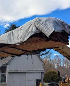 Meanwhile, in another area of the farm, a shipment of cedar timber is delivered from Medford Cedar Products in Southampton, New Jersey. This wood will be used to restore my long pergola.