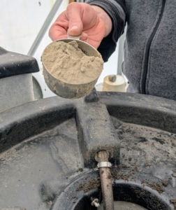 Ryan adds about a cup to the activating water.