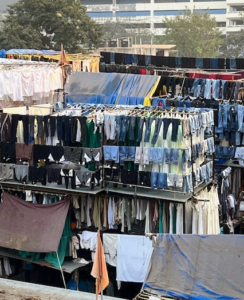 This is called Dhobi Ghat, an open-air laundry in Mumbai. It was first built in 1890.