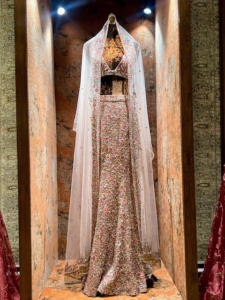 The gowns are made with heritage and Indian craftsmanship in mind. Many of Sabyasachi's design inspirations come from his beloved hometown of old Kolkata, previously Calcutta.