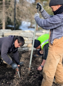 While one or two works low to the ground, others work upright, getting lots of holes made for the bulbs.