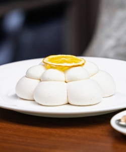 And save room for dessert! This is my Upside-Down Lemon Meringue Pie made with baked meringue, lemon curd in the center, and fresh whipped cream.