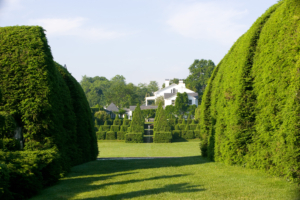 The 18th century historic Manor House was completed over three centuries and houses Harvey’s collection of English antiques and equestrian-themed art. The Manor House was a great inspiration for the gardens. (Photo by Helen Norman)