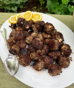 And so were the lamb and feta meatballs served with pomegranate molasses.