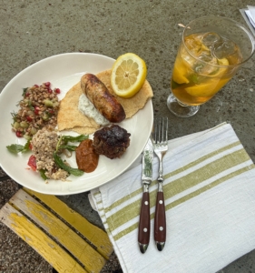 All our plates were filled, and then filled again. Here is my plate. Everything is so flavorful. It was a wonderful lunch and a fun afternoon – thank you so much, Patsy.