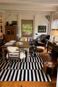 Her dining area is also decorated with lovely collectibles. Platters designated for various dishes wait to be filled. It's always a good idea to pull serving plates early, so there is no rush to hunt for them later.