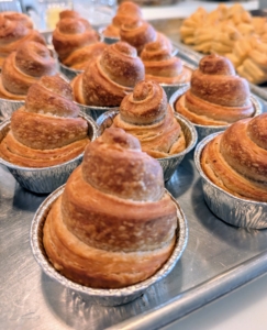 Other breads such as these charming spiral rolls are also baked for the event.
