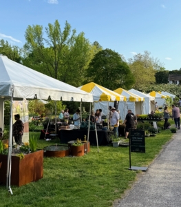 Ornamental garden fountains, urns, and furniture can be found at the Festival...