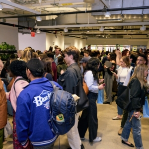 After the event, guests were invited to a reception outside the auditorium.