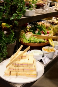 My longtime friend chef Pierre Schaedelin of PS Tailored Events prepared lots of delicious bites including crudités, cheese, tea sandwiches, and mini quiches. (Photo from Meta)