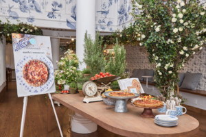 This station features my rich, savory, vegetarian tomato tart. I often serve this to guests at my home and everyone loves it.