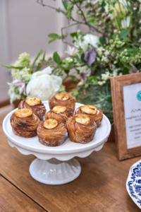 And this is my crème brûlée sugar bun - a sugar-crusted croissant filled with homemade vanilla pastry cream and a caramelized top.