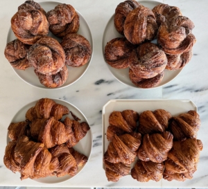 I like to serve some kind of refreshments during my garden tours. On this day, I had croissants and cinnamon buns from LMNOP Bakery in Katonah, New York.