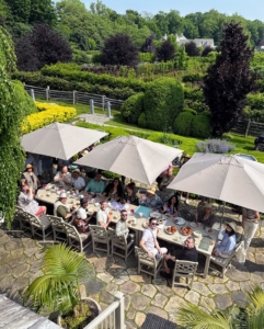 Kevin Sharkey took this photo from the second floor of my home. Everyone was having such a good time despite the very warm weather.