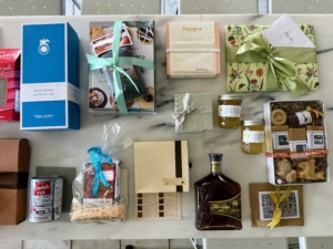 The group presented me with a collection of gifts - each one personally selected or handmade. I was very touched and excited to see everything up close. I placed them all out on the kitchen counter to take photos.