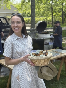 Marquee Senior Marketing Manager Sophie Roche came up for the event. Here she is helping out. These delicious herbed toasts were devoured as soon as they hit the table.