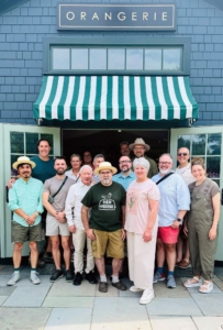 The next stop was at the charming shop and nursery, Orangerie Garden + Home, where owner Anthony Bellomo sells many home items as well as gardening supplies and seasonal plants. Here's the group pictured with Anthony in front of the shop.