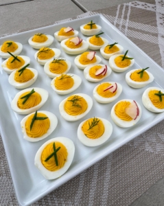 And, I served deviled eggs - also a recipe from MARTHA: THE COOKBOOK. And of course, eggs from my wonderful and productive hens.