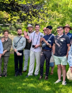 The morning began bright and early at 9am sharp. Everyone was on time and ready for a full day of activities. Here are just some of those gathered during the start of my garden tour.