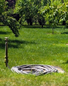 Once the watering in one area is done, it’s extremely important to turn off the water at the source. Just turning off at the sprinkler puts a lot of pressure on the hoses and pipes.