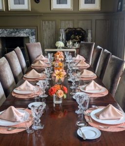 My housekeepers and I always work on the table settings together. We try to make each one different and beautiful.