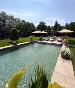 My pavilion is just outside my large pool. I just opened the pool a couple of weeks ago - it certainly would be nice to take a swim.
