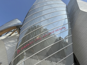 The building opened in 2014. It was designed by the well-known architect Frank O. Gehry. The facade is made of 3,600 glass panels and 19,000 concrete panels.