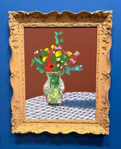Various elements in each work change including the type of flowers, the vase, and the color and shadows in the tablecloth.