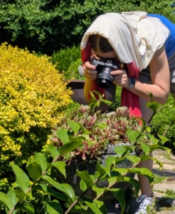 Jude has developed a very keen eye for photography and has taken many lessons with Mindy. Here she is taking photos of the potted succulents.
