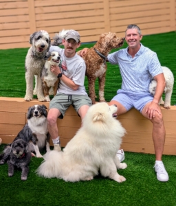 Sal Romano, on the right, started Delighted Pets in 2015 in New York City. Its first offerings included daily walks around Manhattan. Now, his company offers full concierge service, boarding, small group excursions, and more. After properly temperament testing each dog, they are slowly acclimated to limited number pack groups.