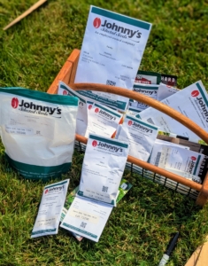 As crops are picked and beds are cleaned, more seeds are planted. I use lots of seeds from Johnny's Selected Seeds in central Maine. Johnny's Selected Seeds offers a wide selection of products and provides practical solutions for both the home gardener and the professional farmer.