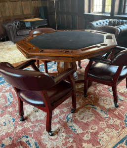 For those who enjoy card games - Gozo perhaps - here's a card table complete with four chairs.