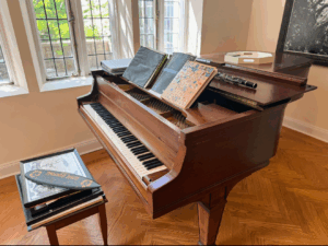 This is an historic Baltimore Philharmonic grand piano once used to fill concert halls with music, now ready for its newest owner.