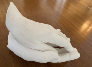 Here are my hands - one in the other. Sheila calls this a goddess pose.