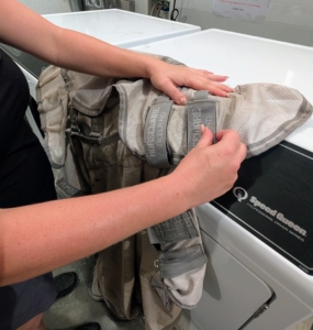 As with any washable item, it is a good idea to zip, tie, or velcro any openings, so nothing gets tangled during the washing process.