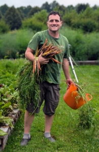 During this time of year, one can often find Ryan in the vegetable garden checking on what is ready for picking.