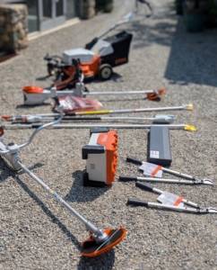 Not long ago, my friends from STIHL delivered a selection of new products for different tasks – some battery operated, some gas-powered, and some manual. Plus, new charging equipment to help keep all our battery-operated units ready-to-use.