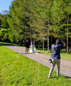 Here is Don taking photos along the edge of the carriage road of my back hayfield.