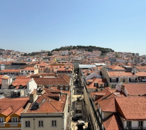 This is the view from the top of the Santa Justa Lift facing the Castelo de São Jorge. It was just a five minute walk from the hotel and the first stop of many during Matt's 10-day trip. And here, Matt opted to take the stairs up rather than the elevator to beat the long lines.