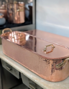 And here it is after. Copper fish kettle poachers are prized for their ability to transfer heat quickly and evenly, making them ideal for cooking fish. They are often made from heavy-gauge copper.
