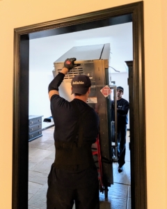When measuring for a new refrigerator, be sure to get height, width, and depth of the new space as well as any doorways that are in its transportation path.