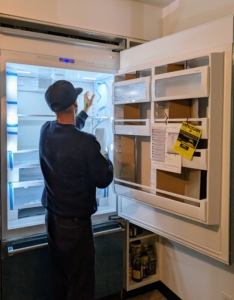 All the protective cardboard and plastic wraps, and any information cards are removed.