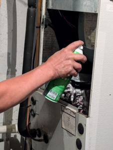 And then sprays the coils with a protective oil.
