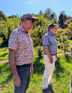 Here are Dennis and Bill looking at how large the maze is. The entire space is three acres... and it is well more than half complete.