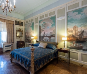 The La Loggia Bedroom is another elaborate guest space at Caramoor. Every room in the Rosens' country home was filled with fine decorative art and furniture. (Photo by Gabe Palacio)