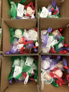 There are always about three or four heads in each netted pack, and each one contains at least four to six cloves – some even more.